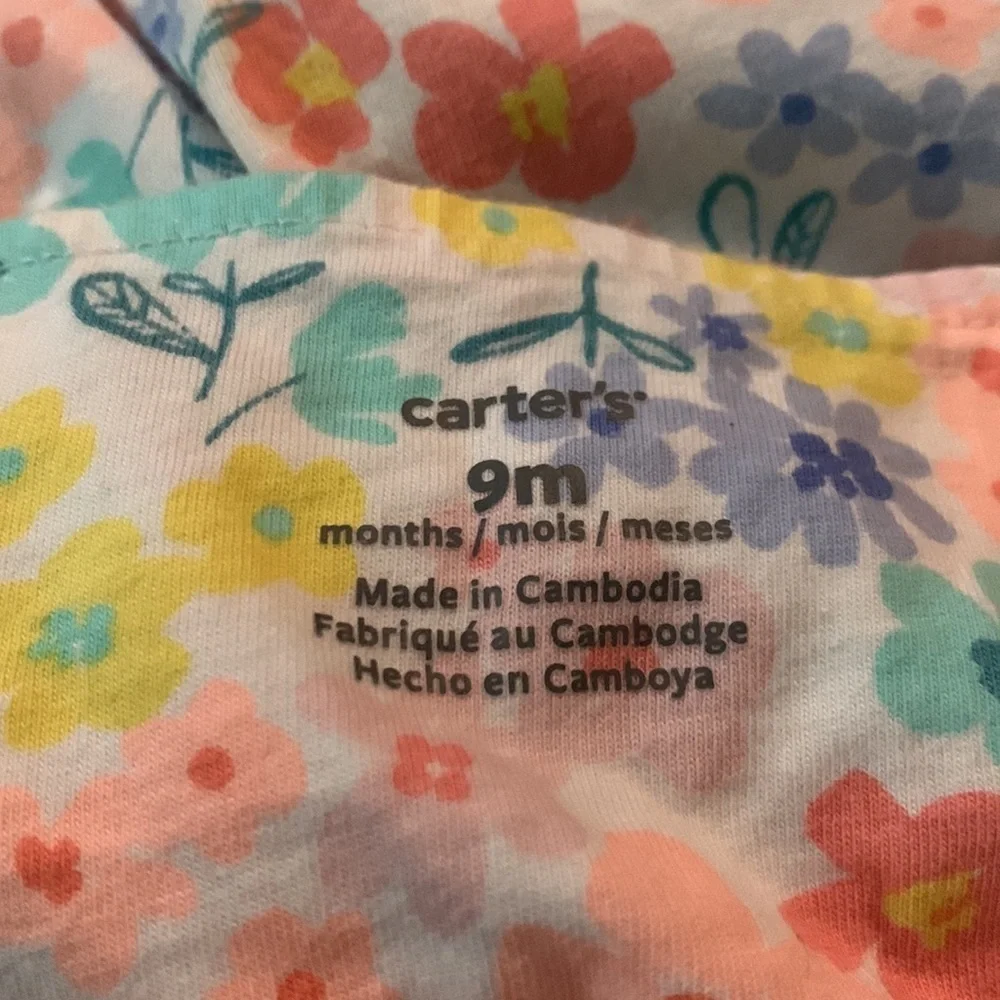 Carter’s floral pink ruffle romper nine months
